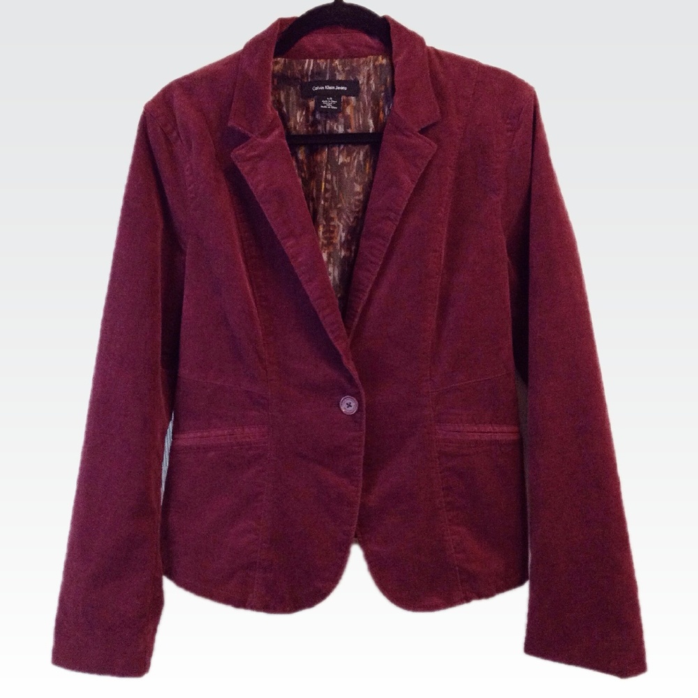 Calvin Klein | L | Wine Tailored Corduroy Blazer